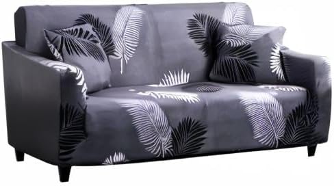 Miniatura 7 de HOOBUY Funda de sofá estampada elástica para sillón de 2 plazas y sofá biplaza con dos fundas de almohada gratis HYY (2 plazasSofá biplaza)