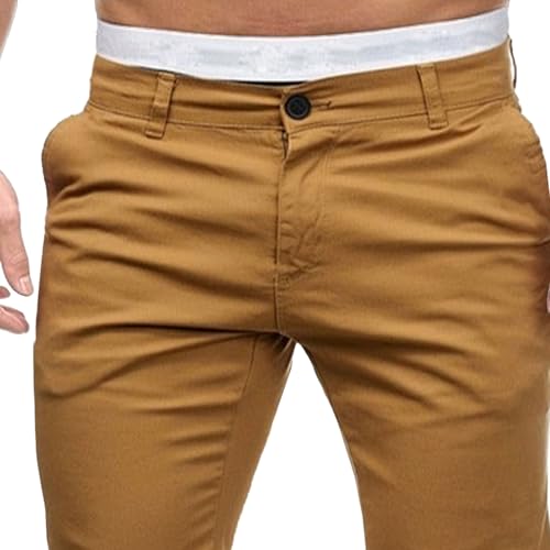 Men's Slim Fit Casual Outdoor Basic Pants Straight Leg Solid Sweatpants Pants Comfort Cotton Work Trousers2