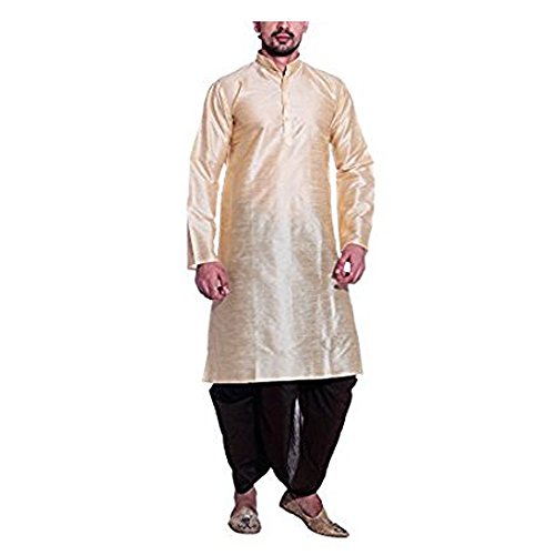 Kurta para hombre de seda exclusiva Royal Kurta conjunto dhoti tradicional beige