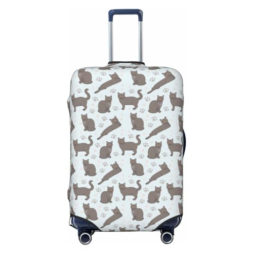 Elegant Cute Cartoon Cat Luggage Cover Protector Anti-Scratch Washable Fits 18-32 Inch Luggage-X-Large