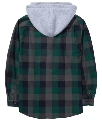 Image of SCODI Mens Flannel Hoodie Shirt Casual Button Down Plaid Long Sleeve Shirts