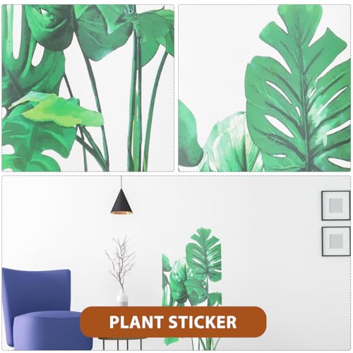 BESPORTBLE Grüne Tropische Blätter Wandtattoo Palmenblatt Pflanzen Wandaufkleber Kunst Wandbilder für Tropische Hawaiianische Luau Party Home Dekoration