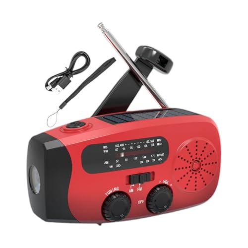 手回しラジオ - 2000マハリーのサバイバルラジオ - 3灯LED懐中電灯付き、アウトドアサバイバルギア キャンプハイキング災害救助用