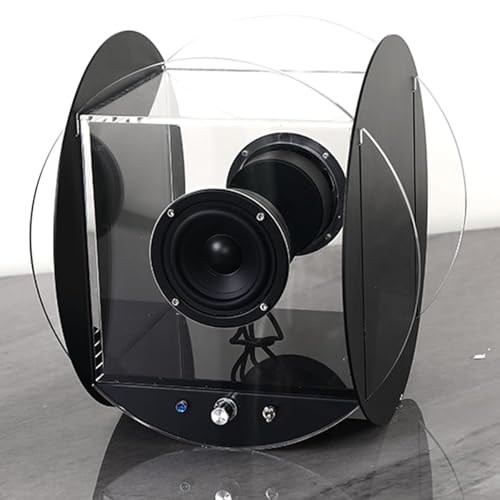 Altavoz Bluetooth portátil Redondo con Marco acrílico Transparente y Sonido estéreo, Compatible con Bluetooth 5.0, con Distintas Capas de música, Ideal for decoración del hogar, la Oficina y Fiestas