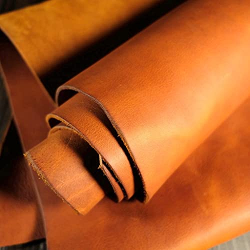 The Tannery Finished Full Grain Buffalo Genuine Leather Hides Crafts | Home Decor Leather Crafts Tooling Sewing Hobby Workshop Crafting Leather Hides Bourbon Brown 12X12 #TOP30