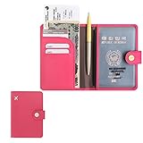 RFID Blocking Passport Compact Case No Skimming Wallet Hot Pink