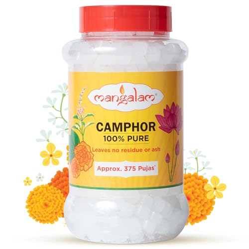 MANGALAM Tarro de tableta de alcanfor, 250 g (Paquete de 1)