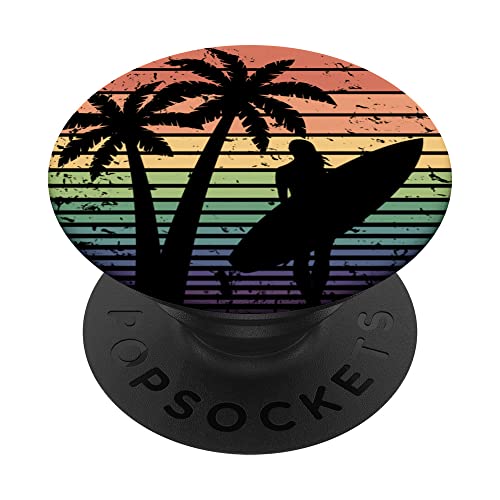 Surfer Mujeres Niñas Retro Playa Verano Surfing Cool Surf PopSockets PopGrip Intercambiable Cover