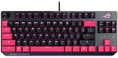ASUS ROG Strix Scope TKL Electro Punk Mechanical Gaming Keyboard, Cherry MX Red Switches, 2X Wider Ctrl Key for Greater FPS Precision, Gaming Keyboard for PC, Aura Sync RGB Lighting, Quick-Toggle,Pink