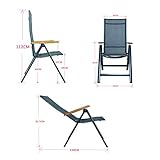 Aluminium Folding Chair with FSC Acacia Armrests Adjustable 9-Position 2er Set - 6