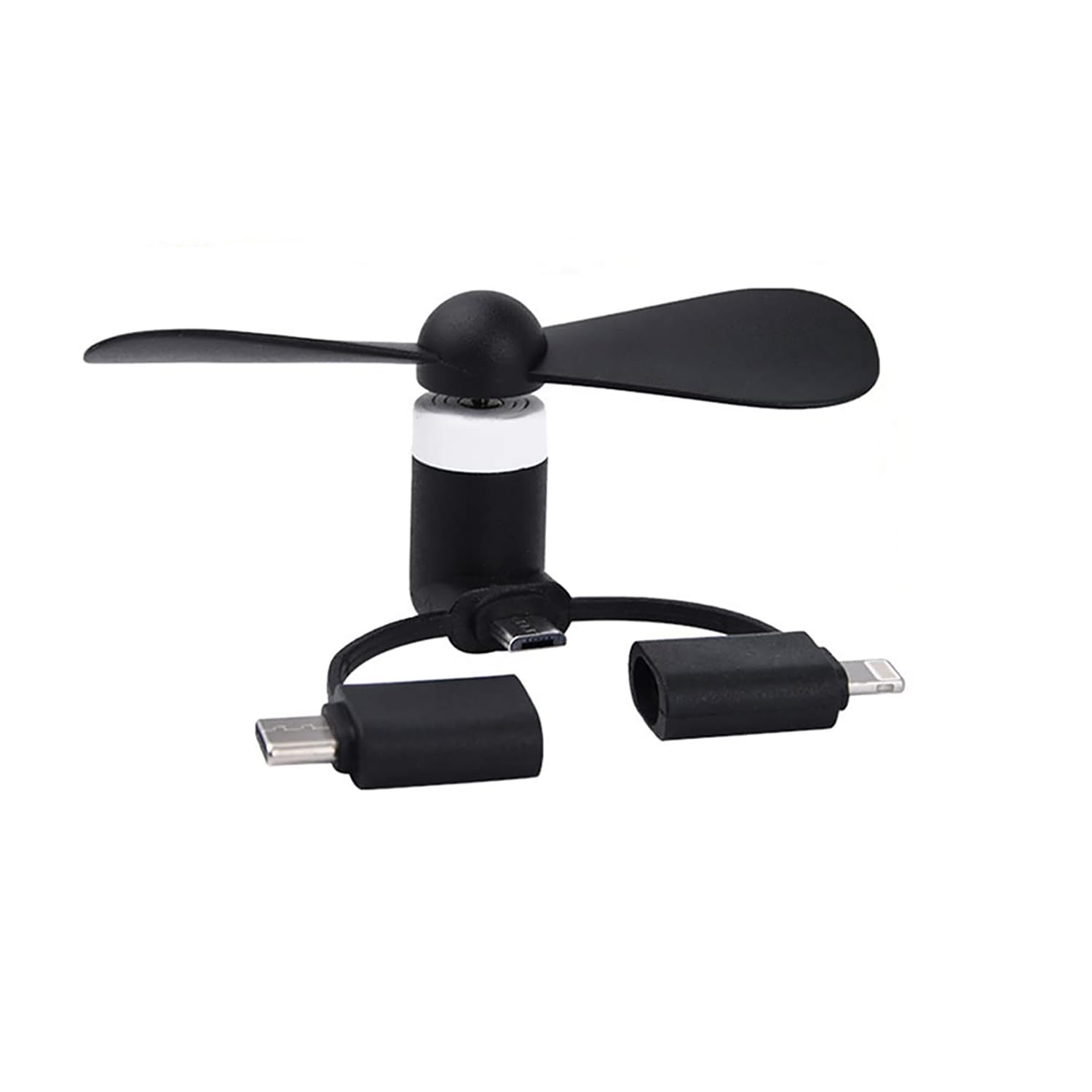 ERZA Mini Cell Phone Fan 3-in-1 Mobile Phone Fans Compatible with iPhone/iPad/Android Smartphone/Tablet Fit for Micro USB/Type C/Lightning Port Powerful Fans, Random Color, Pack of 1-image-13
