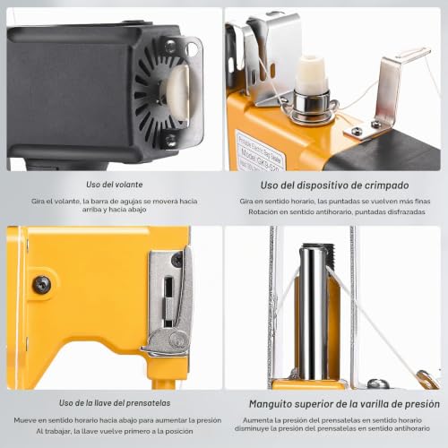 Miniatura 8 de Yontwe Bolsa Eléctrica Máquina De Embalaje De Costura Más Cercana Para Una Máquina De Coser De Cuero Industrial De Lona De Arpillera Bolsa De Costura Portátil De Máquina De Coser Portátil