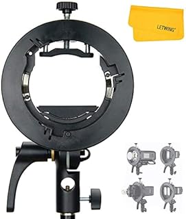 Godox S2 Flash Speedlite Bracket Bowens Mount Holder for Godox AD200Pro, AD200, AD400Pro, V1 Series V860II Series TT685 Series TT350 Flash and Series Snoot, Softbox, Reflector, Diffuser