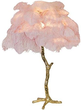 Gorgeous Light Luxury Modern Ostrich Feather Brass Table Lamp£¨6 Colors£