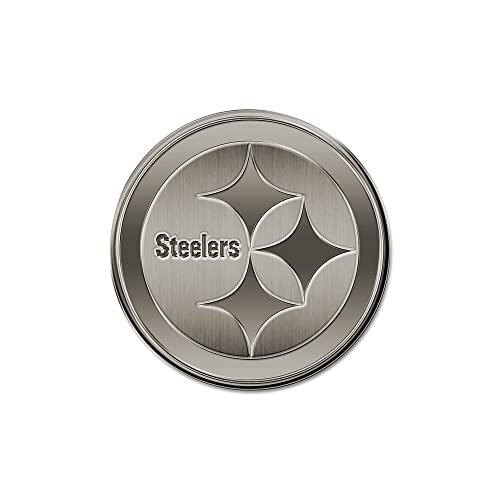 Image of Rico Industries NFL Football Standard Oval Antique Nickel Auto Emblem for Car /Truck /SUV