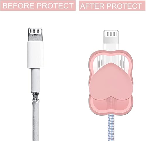 Miniatura 3 de ZOSTLAND 5 en 1 DIY 18W 20W Protector en forma de corazón, cable de datos, cargador USB, organizador de cables para auriculares, compatible con