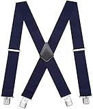 Chalier Elastische 5cm breite Hosenträger, 4 Starken Clips X-Form, Herren & Damen