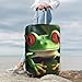 QSMBNET Travel Luggage Cover Cute Frog Spandex Suitcase Protector Washable Baggage Covers Fashion Elastic Scratch-Resistant Luggage Cover Protector Fits 18-32 Inch Luggage