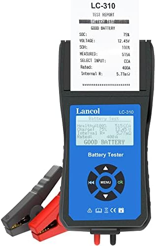 Lancol Car Battery Tester with Printer 12V Automotive Load Tester Alternator Tester Auto Digital Analyzer Tool Charging Cranking System Tester for Car Truck Motorcycle ATV SUV Boat Yacht