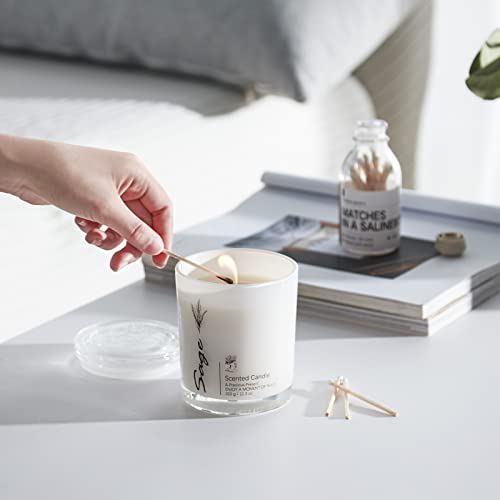 Sage Candles For Home Scented Aromatherapy Candle 11.3 Ounce Gifts For Women Soy Wax Long Lasting Amber Jar Candles For Birthday Mom Christmas Thanksgiving Day Present #TOP1