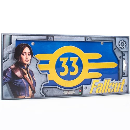 Doctor Collector: Fallout: License Plate - Vault 33 - Officially Licensed Based On The Hit Series, Collectible Memorabilia Decor, 13.19 x 6.3