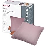 Beurer Heaty Heizkissen, kabelloses Heizkissen mit Akku, Wärmekissen mit Abschaltautomatik und 3 Temperaturstufen, mit Schnellheizung, weicher Cordstoff, lavender-lilac/lila