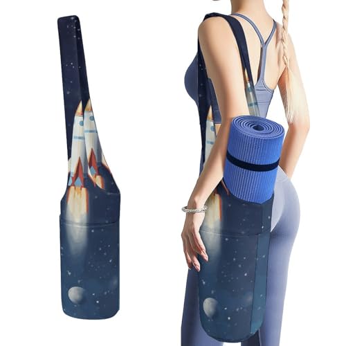 Sac tapis de yoga imperméable en toile avec compartiment humide inférieur et porte-bouteille