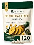 Bromelina Forte 5000 GDU/g con Tarassaco,INULINA e betulla - 120 Compresse (fino a 4 Mesi), Alta Titolazione, Made in Italy - VIDASANA