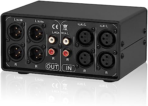 Nobsound Little Bear MC3 3 in 3 out XLR Balanced to Stereo RCA Converter Audio Switch Selector Splitter Box Passive Preamp XLR to RCA Audio