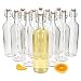Produktbild MamboCat Berta 12er Set Leere Glasflaschen 1l mit Bügelverschluss Kopf aus Porzellan mit Gummidichtung I Bügel Flaschen für Likör zum selbst Befüllen I Glas Einmachflaschen Abfüllflasche 1000ml