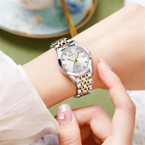 Image of OLEVS Womens Watches Automatic Luxury Dress Ladies Watch Ceramic Strap Rose Gold Self Winding Female Wrist Watch