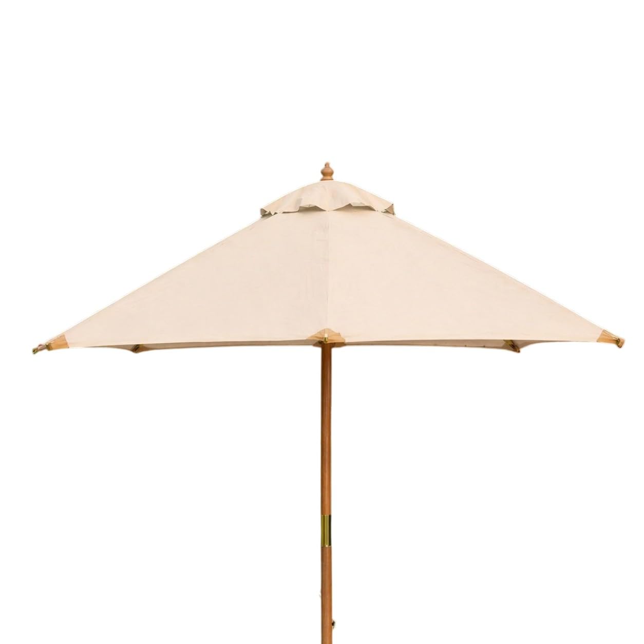 Garden Market Place Hardwood Garden Parasol, Garden Umbrella with Pulley Lift, Water-Repellent 180g/m² Polyester Canopy, Wind Vent and Reinforced Rib Frame Cream
