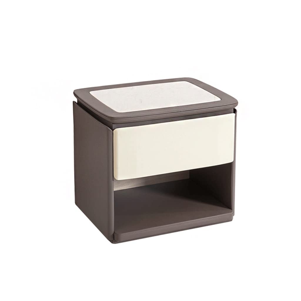 BHGFYXBS Side Tables Bedroom Nordic Creative Single Drawer Bedside Table Leather Living Room Bedroom Storage Cabinet Marble Panel Bedside Cabinet Locker Bedside Tables