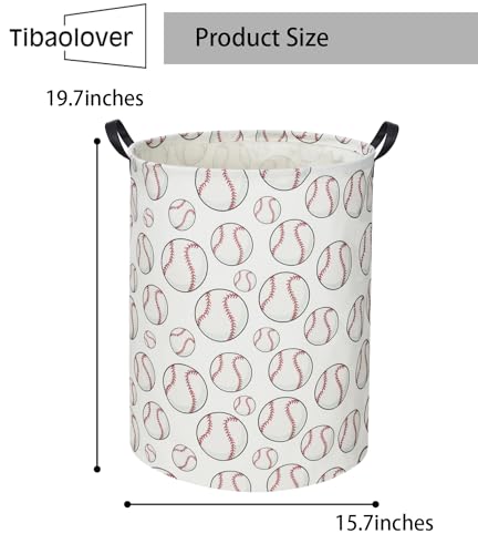 Image of Baseball Kids Laundry Basket Baby Hamper Toy Storage Bin for Boys Room Decor Baby Nursery Hamper Gift Baskets for Bedroom Bathroom(Baseball)