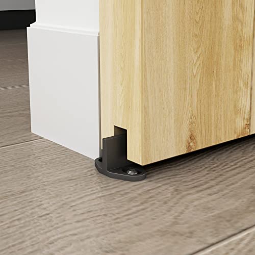 JUBEST 6FT Barn Door Hardware Kit, Aluminium Alloy Box Rail Hardware, Low Clearance Sliding Door Track for Classic Modern Interior Single Wooden Door,Black by JUBEST - Image 8