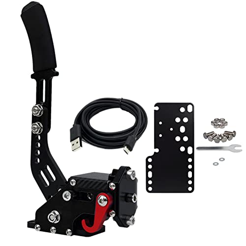 Obokidly �A�b�v�O���[�h 2-in-1 USB�n���h�u���[�L�T�|�[�g G920 Xbox ONE & PC�ɑΉ� �V�����[�V���O�Q�[���V�����O�p �u���b�N�v���[�g�t�� �N�����v�Ȃ� (�u���b�N�ƃu���b�N�X�e�����X�X�`�[���Œ�v���[�g)