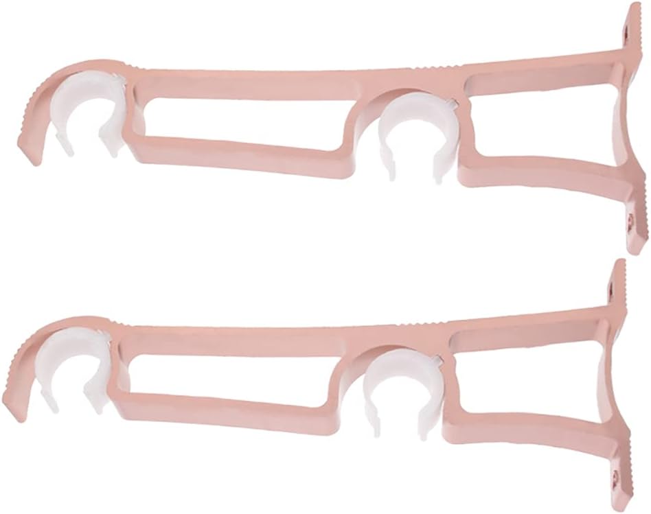 Yinpecly 4Pcs Single Curtain Rod Brackets for Drapery Rod Premium Aluminum Alloy Heavy Duty Curtain Rod Holders for Living Room, Screen Porches, Family Room