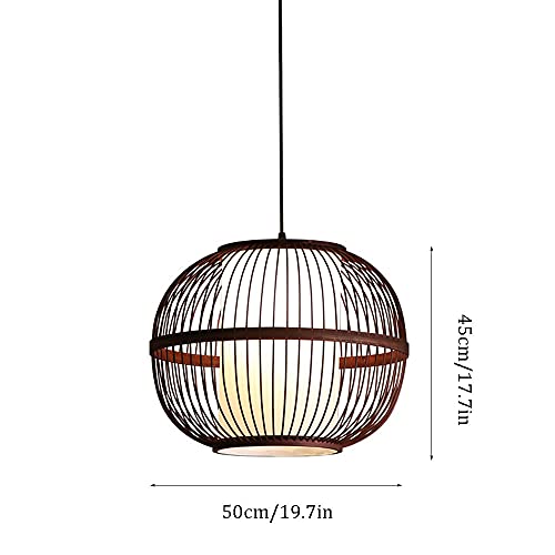 Lampe à suspension lanterne en bambou rotin E27 plafonnier