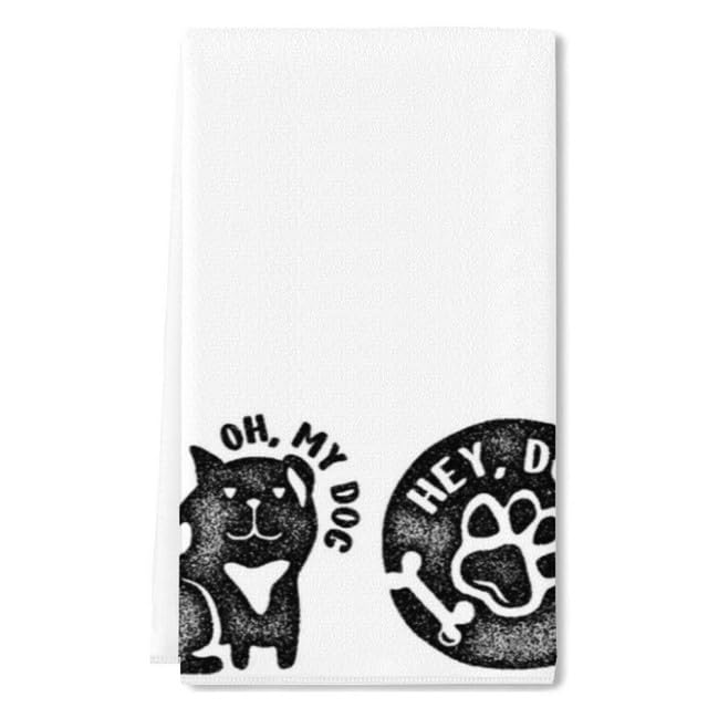 Horienteeon Oh, My Dog Serviettes de cuisine en microfibre à séchage rapide pour chien, parfaites pour les amoureux des chiens, cadeaux de pendaison de...