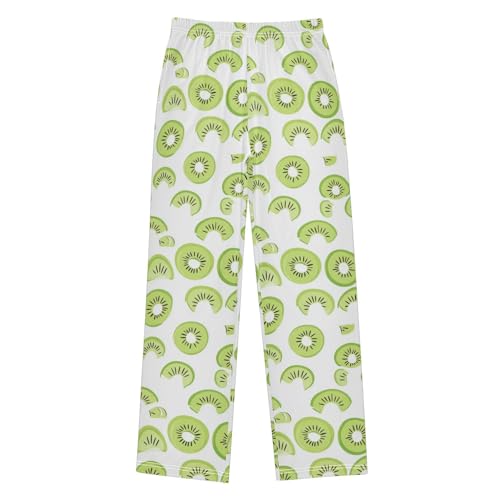 Pajama Bottoms, Pajamas Long Pant Kiwi Fruit Lounge Wear Elastic Waist Green Sleep Pants Soft Pjs Sleepwear - Main Image