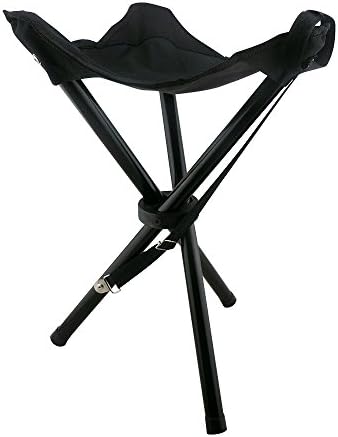 TaoMan Folding Tripod Stool for Fishing, Camping & Outdoor Recreation,Black