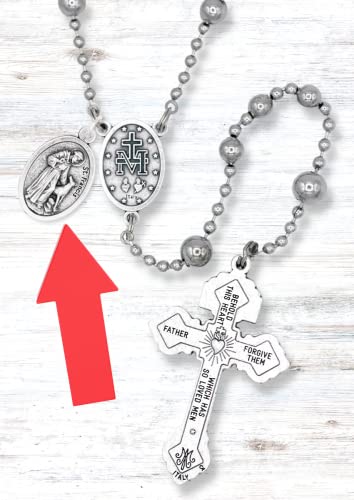 Bulk Pack Of 5 - St. Francis Of Assisi Pendant Bless And Protect My Pet Medal - 1" Medal Pendant Silver Oxidized St Francis Dog Tag Small #TOP6