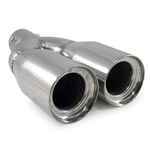 Embout Echappement Double Bordure Chromée Sortie 6,3 Cm / 63mm POUR AUDI MERCEDES BMW PEUGEOT RENAULT Citroën - Auto
