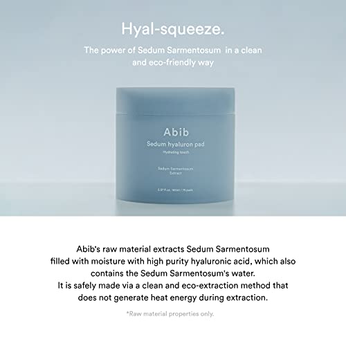 Image of Abib Sedum hyaluron pad Hydrating touch (75 pads) | Hydrating for Dry Skin, Korean Skincare