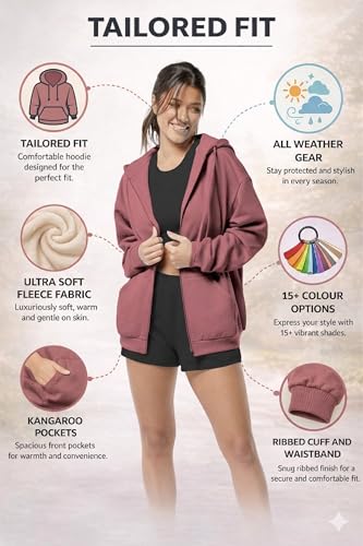 Image of FUNKY MONKEY - Women's Cute Hoodies Teen Girl Winter Jacket Sweatshirts Casual Drawstring Clothes Zip Up Hoodie with Pocket