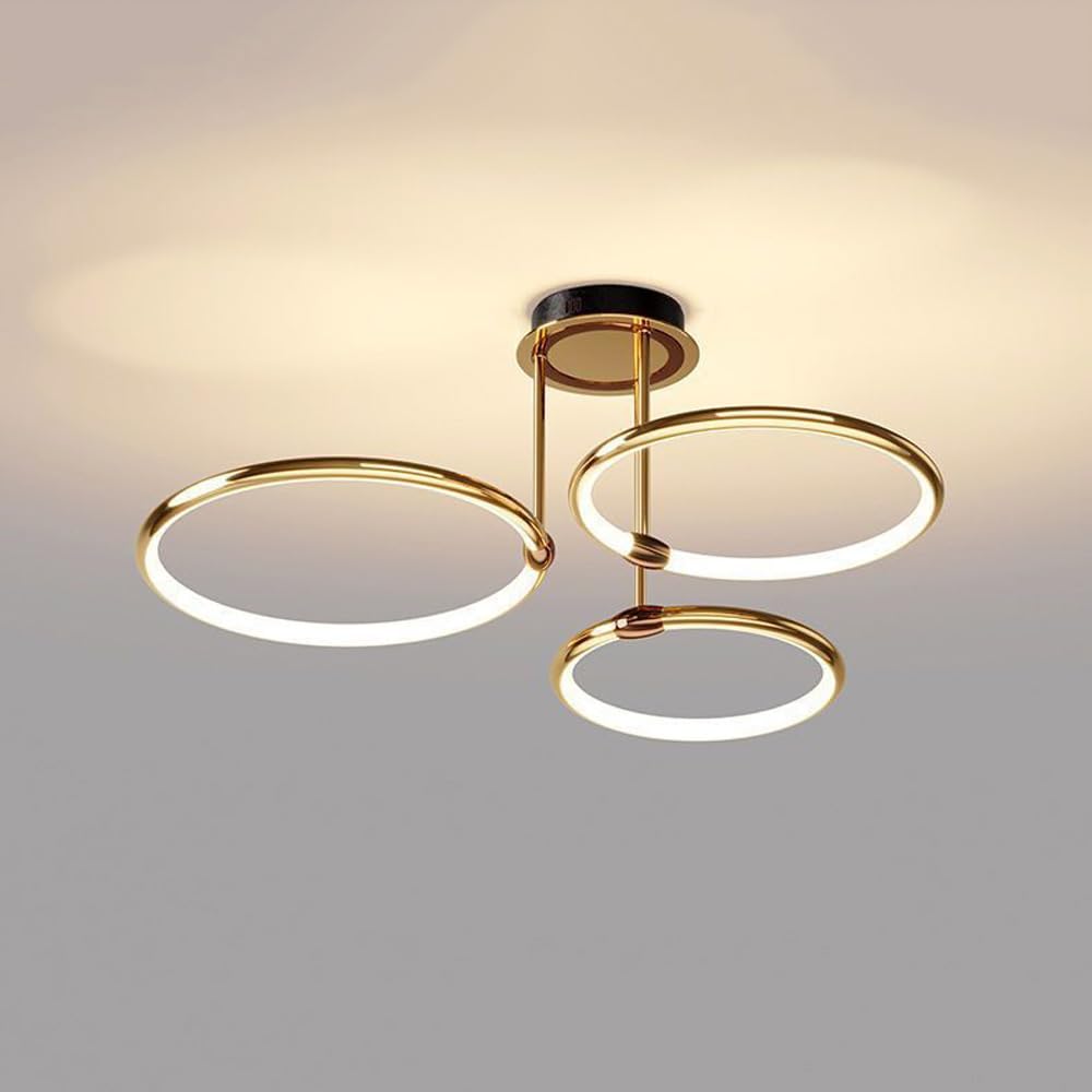 HXYSXHJUO Home Decoration LED Dimmable Ceiling Light Modern Ring Circle Flush Mount Kitchen Close To Fixtures Gold Dining Room Chandeliers For Living Bedroom Foyer