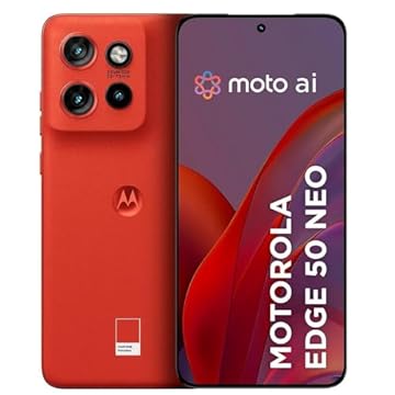 Smartphone Motorola Edge 50 Neo 5G - 256GB 8GB RAM + 8GB RAM Boost 50MP Sony Camera Moto AI IP68 NFC - Poinciana Vegan Leather