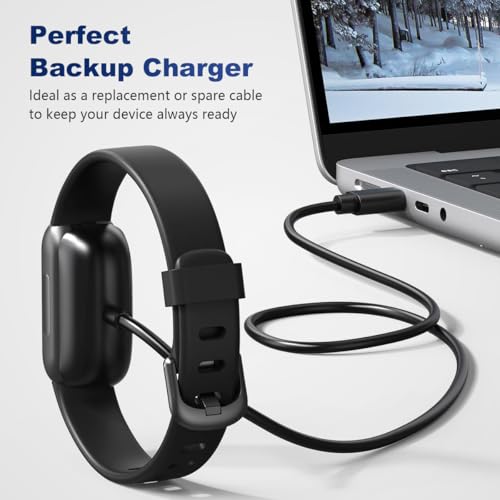 Image of ZORBES USB Charging Cable for Fitbit Inspire 3 Health & Fitness Tracker, 3.3ft PVC Charger Cord with 5W USB C to Magnetic Dual-Pin for Fitbit Inspire 3
