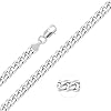 LeCalla Solid 925 Sterling Silver Italian 1.5mm Diamond Cut Cuban Link Curb Chain Necklace for Teen and Women 16 Inches #2