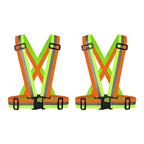 Image of Robustt High Visibility Protective Safety Reflective Vest Belt Jacket, Night Cycling Reflector Strips Cross Belt Stripes Adjustable Vest Safety Jacket